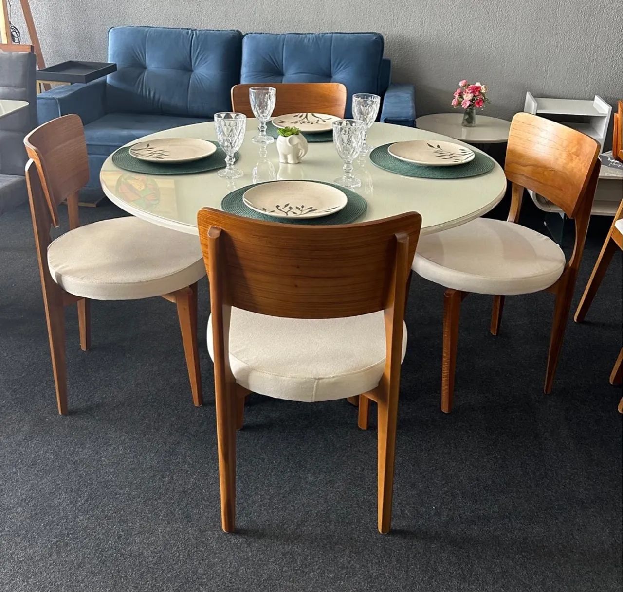 Mesa de Jantar 4 Lugares Redonda 120x120 ( Pronta Entrega )  - Foto 4
