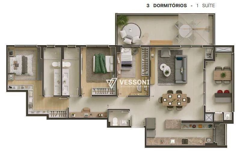 Apartamento Garden nas Alturas 3 dormitórios à venda, 131 m² por R$ 2.200.000 - Água Verde