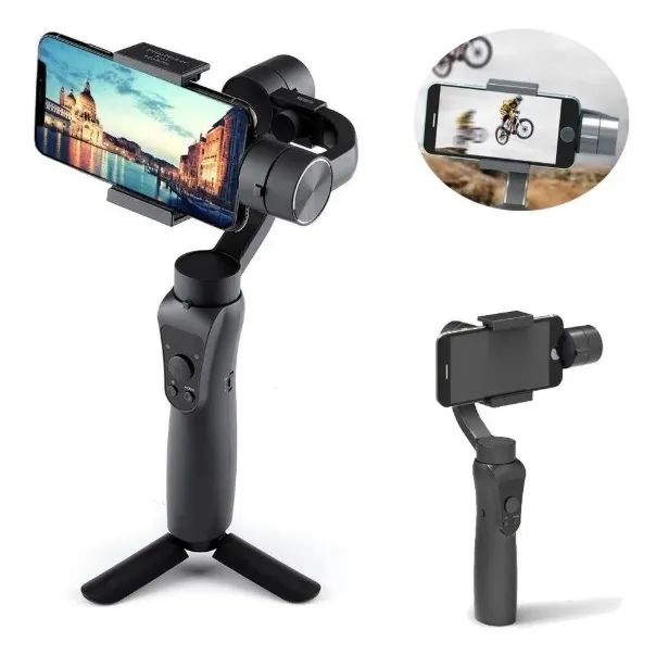 Estabilizador Gimbal S5 3 Eixos Para Celular Smartphone Preto - Foto 2