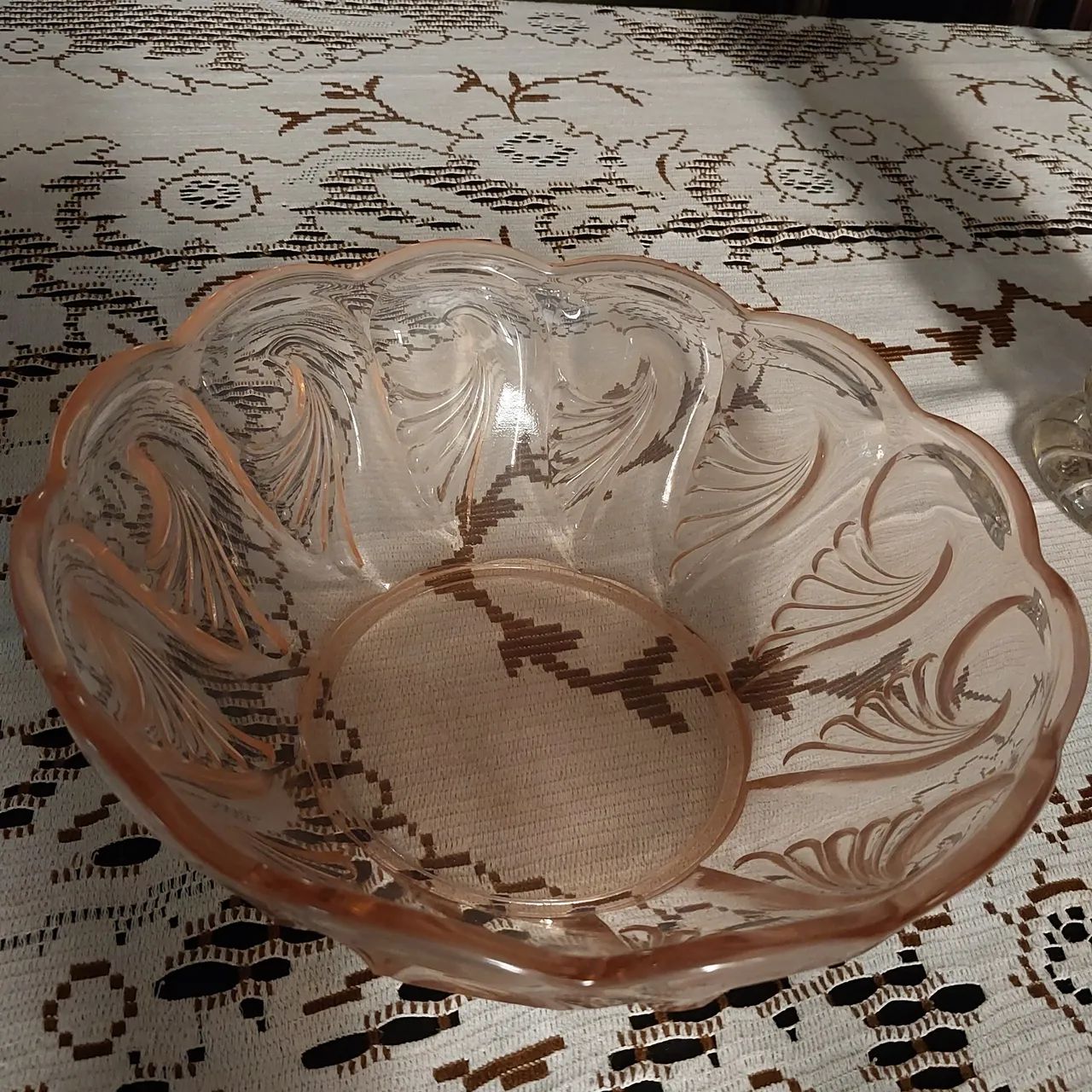 Tijela e prato de bolo travessa terrina de vidro rosa antiguidade - Foto 5