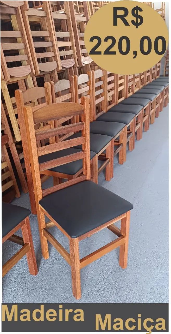 Cadeiras estofadas. Madeira maciça $ 220,00 cada. Novas e a pronta entrega 0 - Foto 4