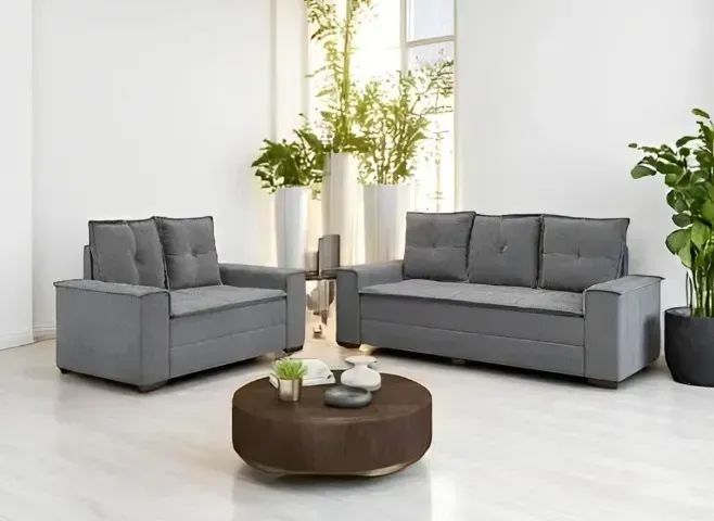 Sofá conjunto 2 e 3 lugares elegance na cor cinza