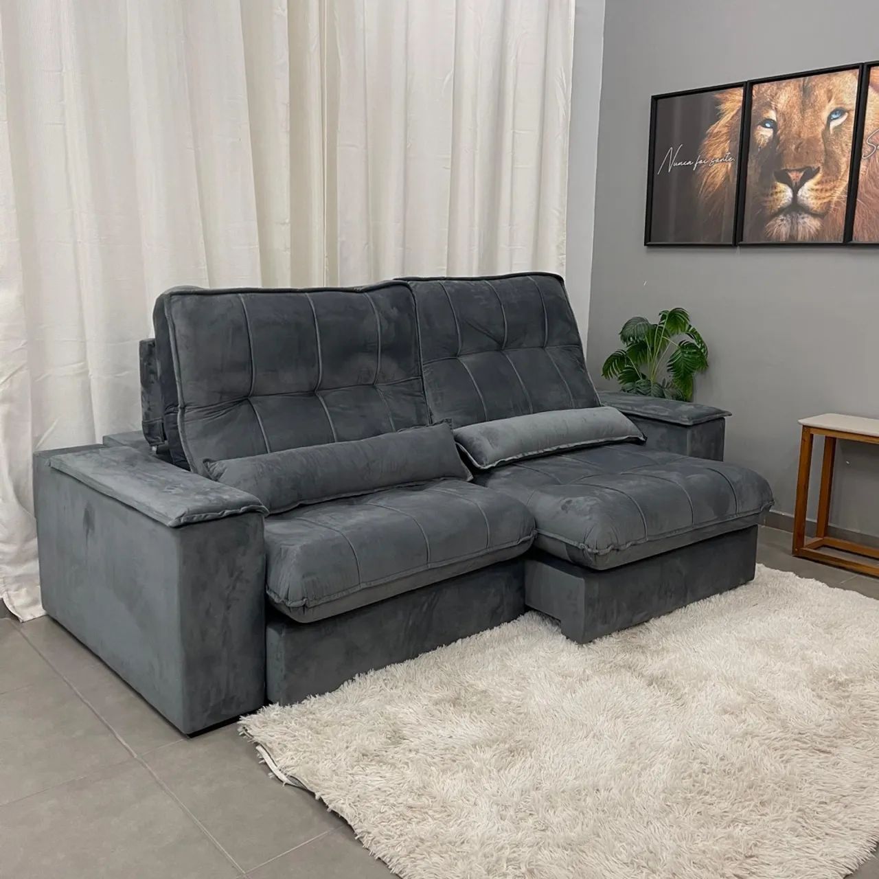 Sofá Retrátil e Reclinável Veneza 250cm Molas Ensacadas p543