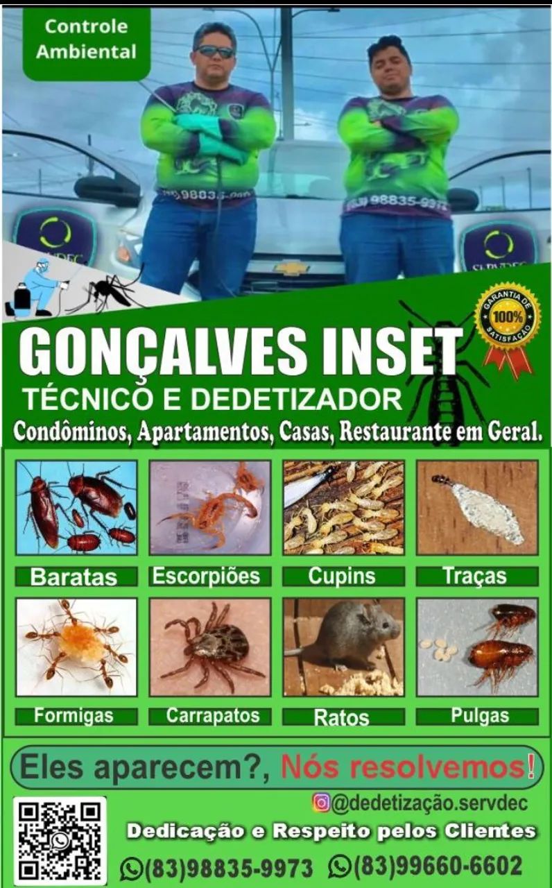 Dedetização e  Serviços a parti de R$ 100