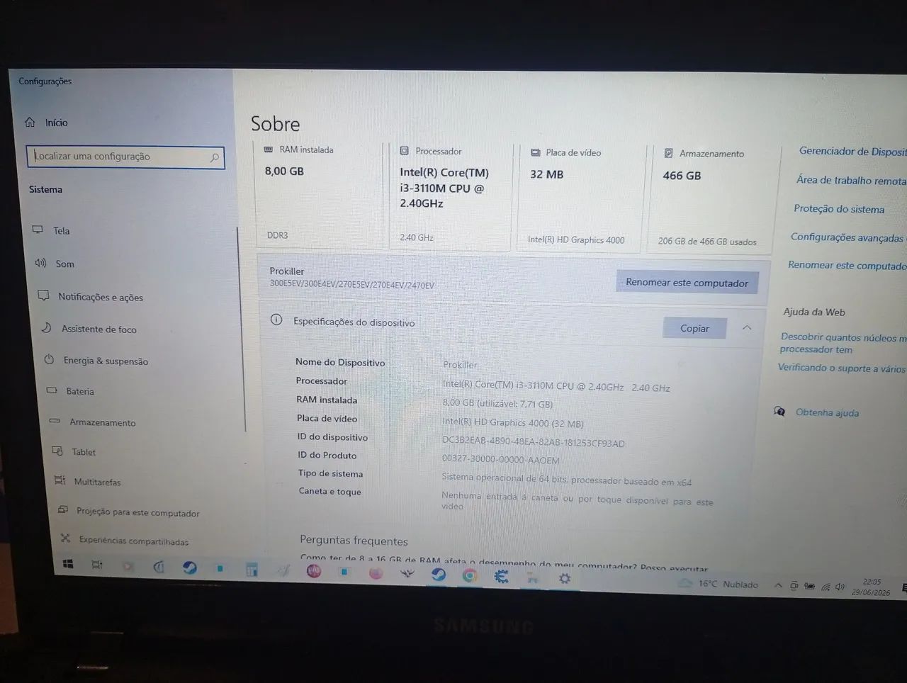 Notebook Samsung 8 GB Ram - Foto 2
