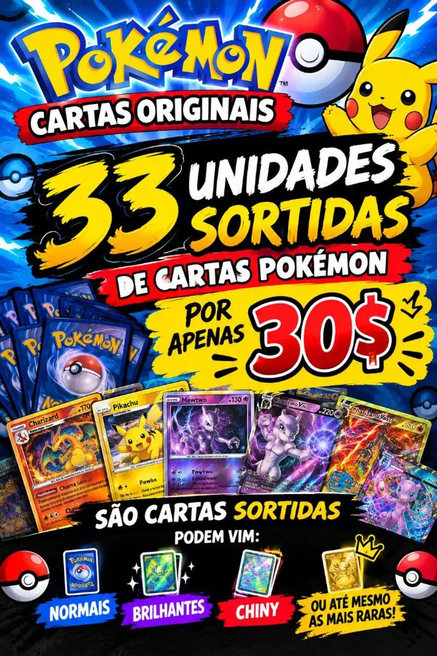 Cartas Pokémon Originais Sortidas