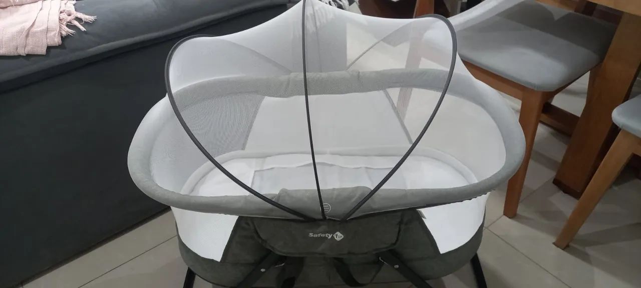 Berço Moisés Portátil Com Balanço Safety  Cinza - Foto 5