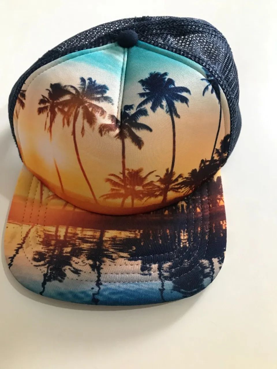 Boné Marinho Com Estampa Praiana Da Old Navy