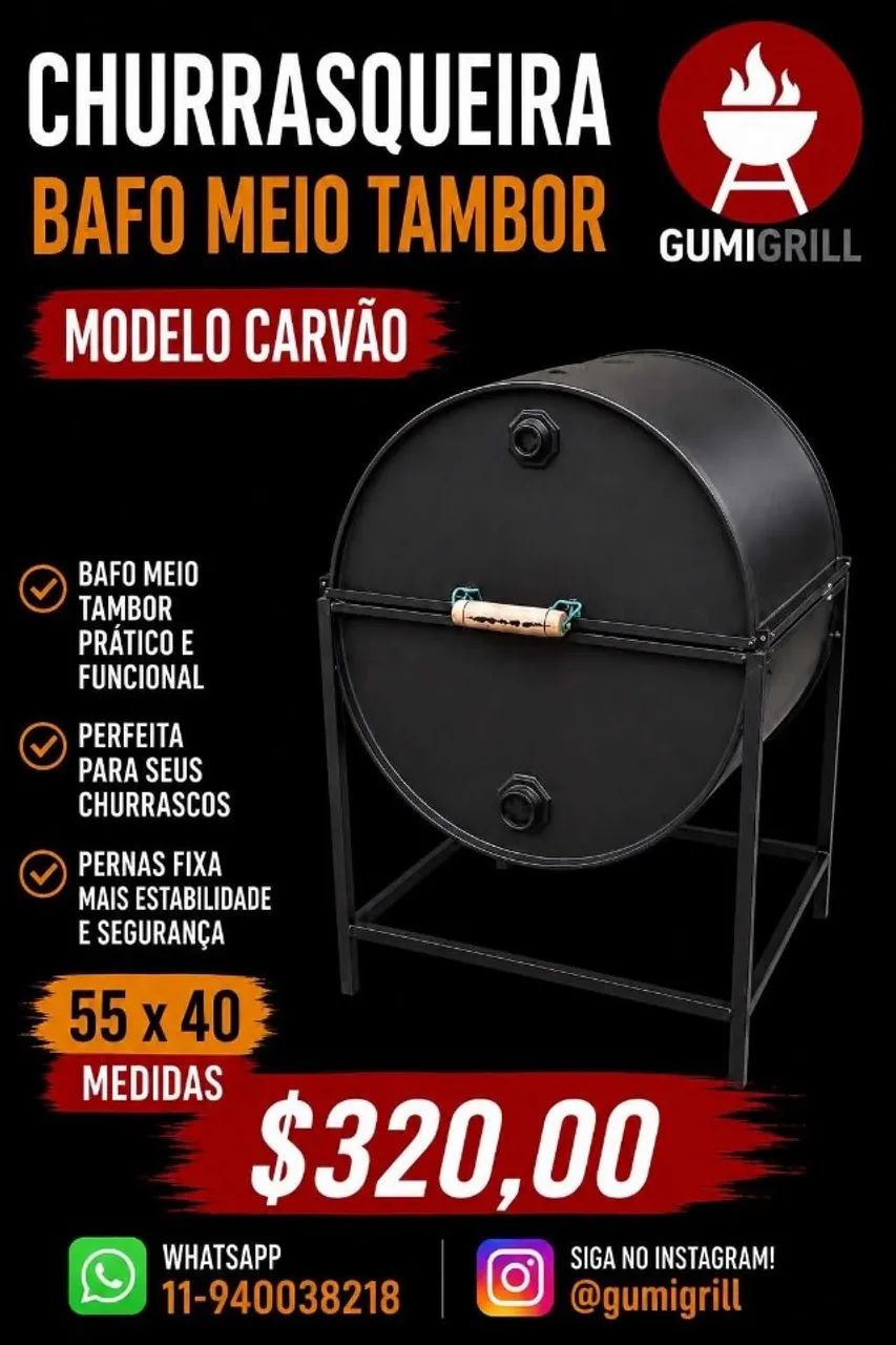 Churrasqueira Bafo Meio Tambor