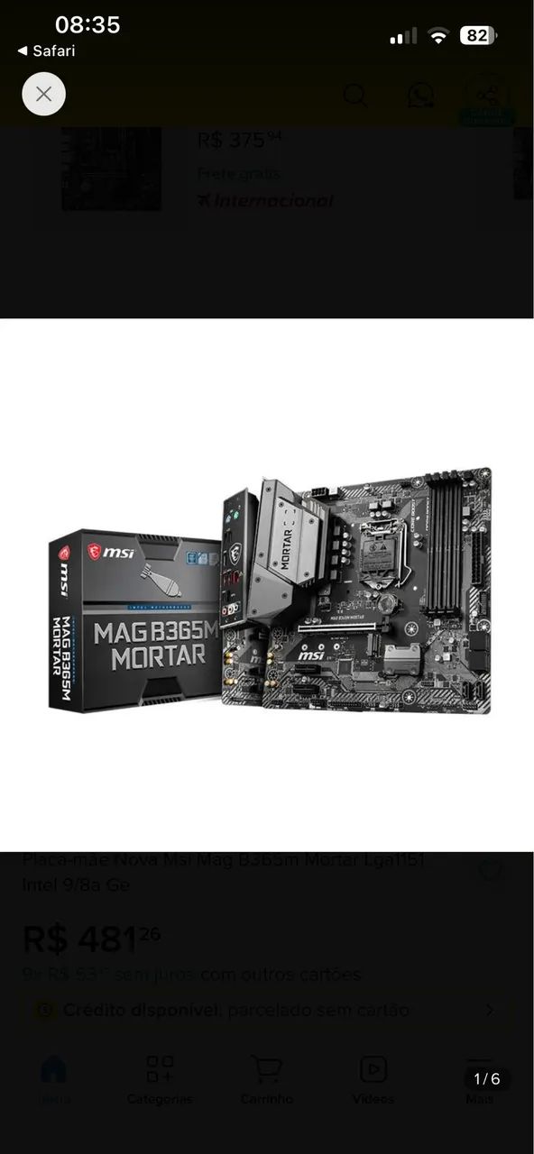 Kit upgrade Intel - Processador + placa mas + memória ram ddr4