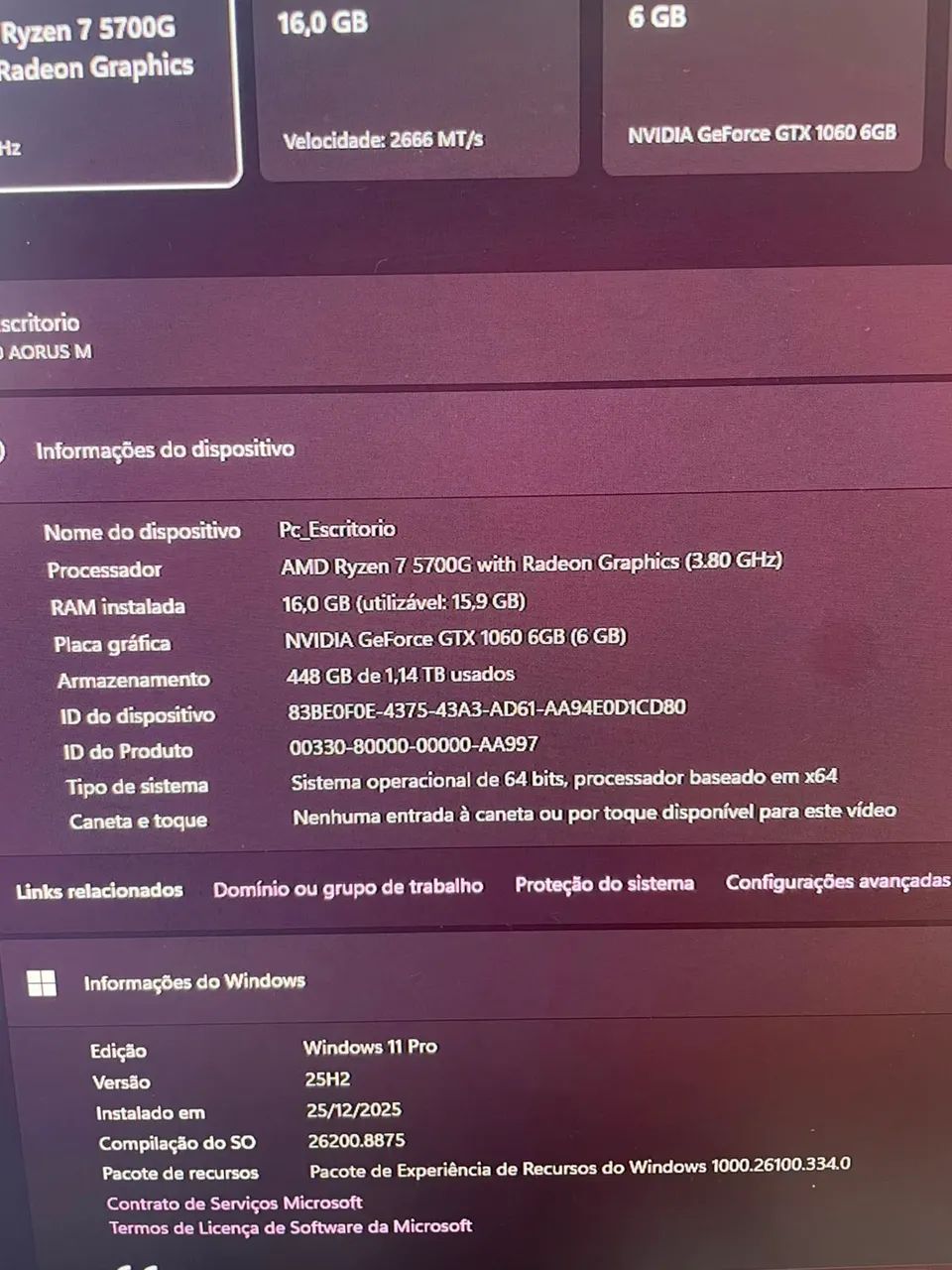 PC Gamer Ryzen 5700G  16gb de ram  - Foto 2