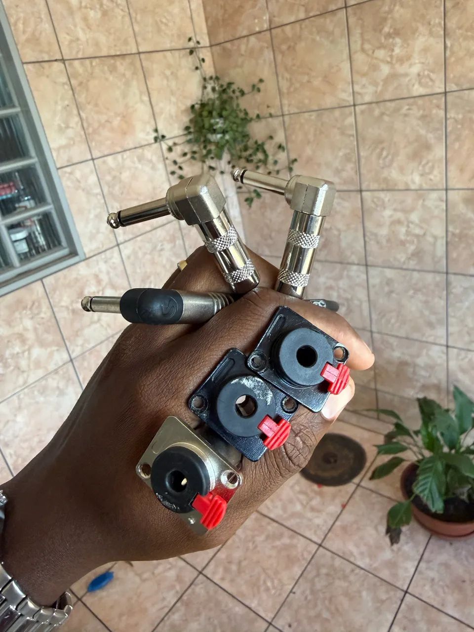 Cabo jack p10 fêmea + p10 mono 