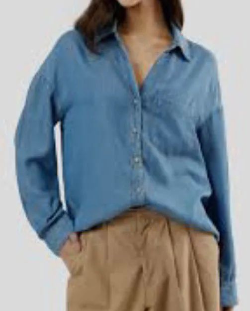 Camisa Box Azul Claro Feminino P