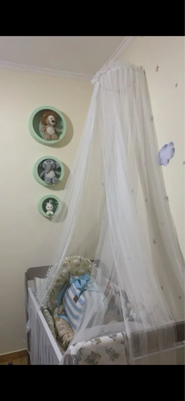 Kit berço com mosquiteiro dossel