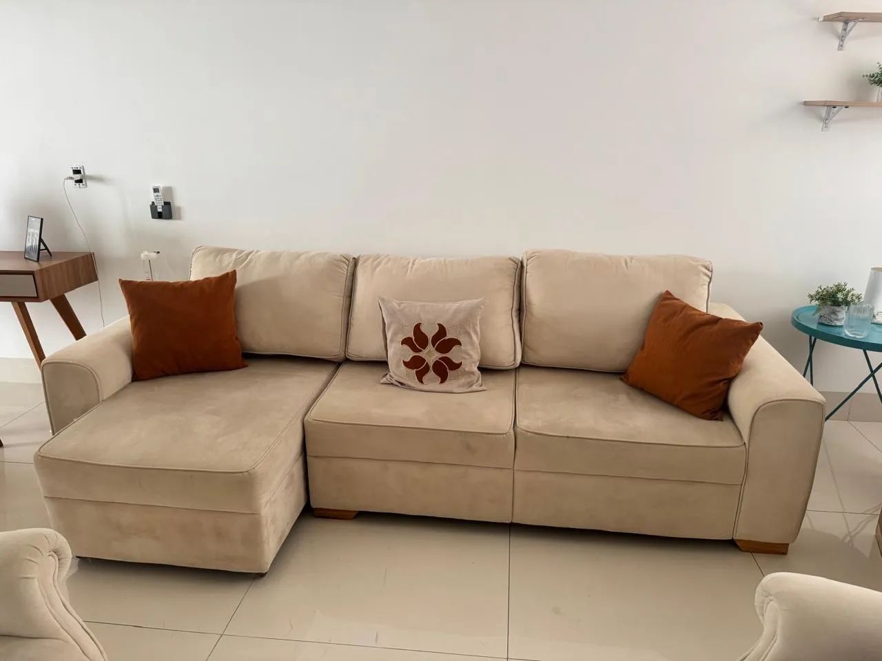 Conjunto de Sala Sofá + 2 Poltronas em Tecido - Foto 3