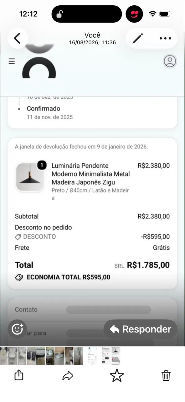 Luminária pendente nova na caixa  - Foto 2