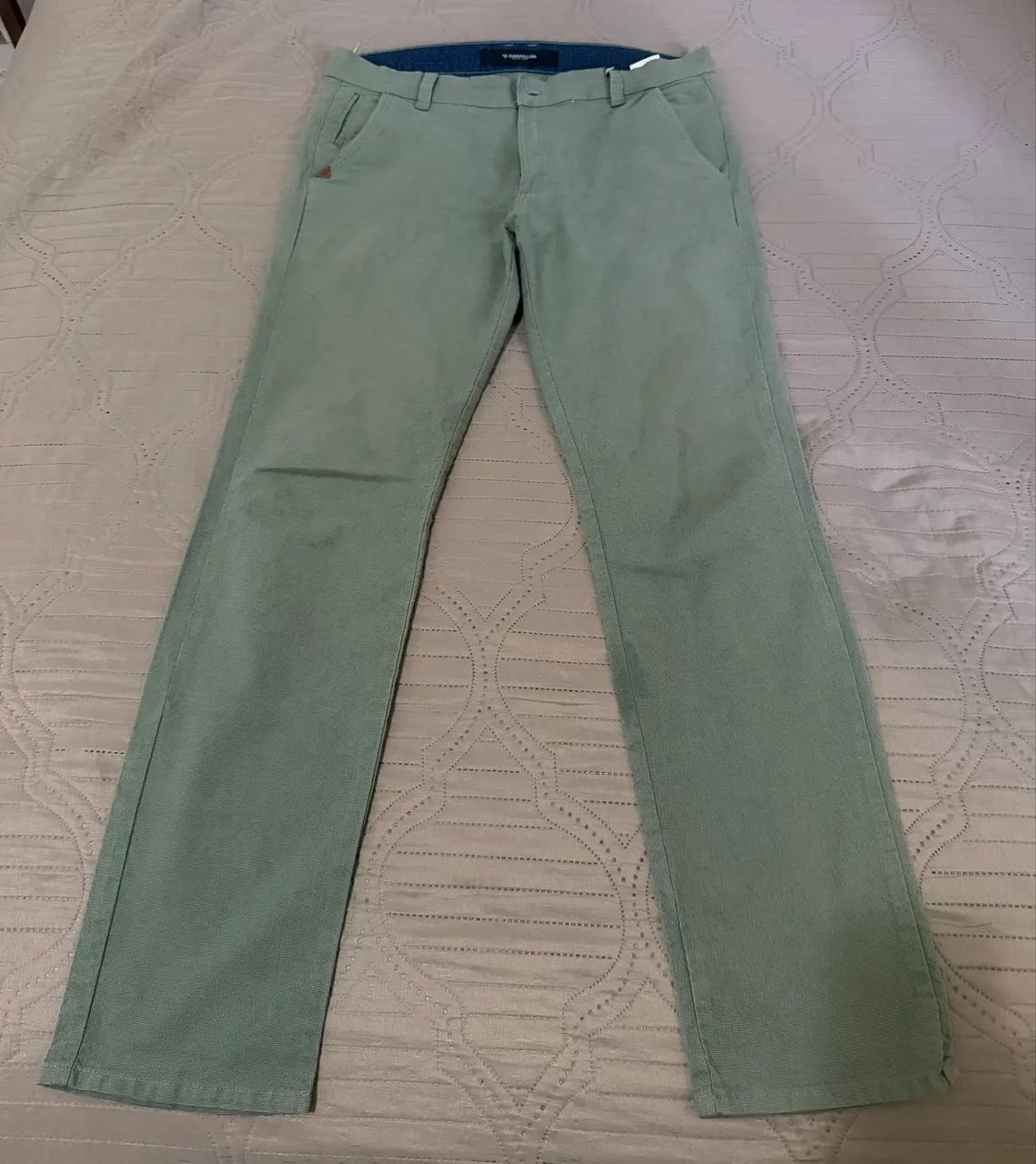 Calça de sarja Damyller (44) - verde musgo - Foto 3