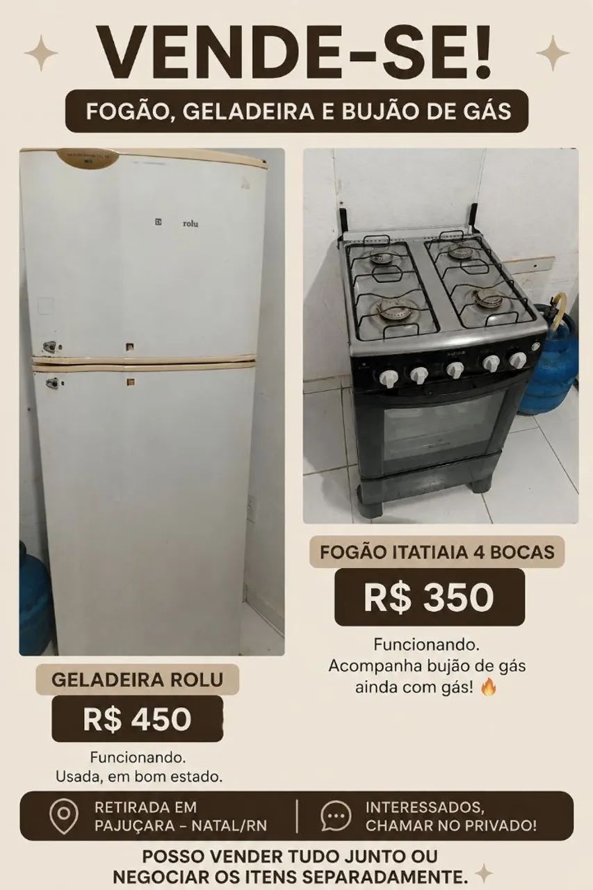 Geladeira e fogão.