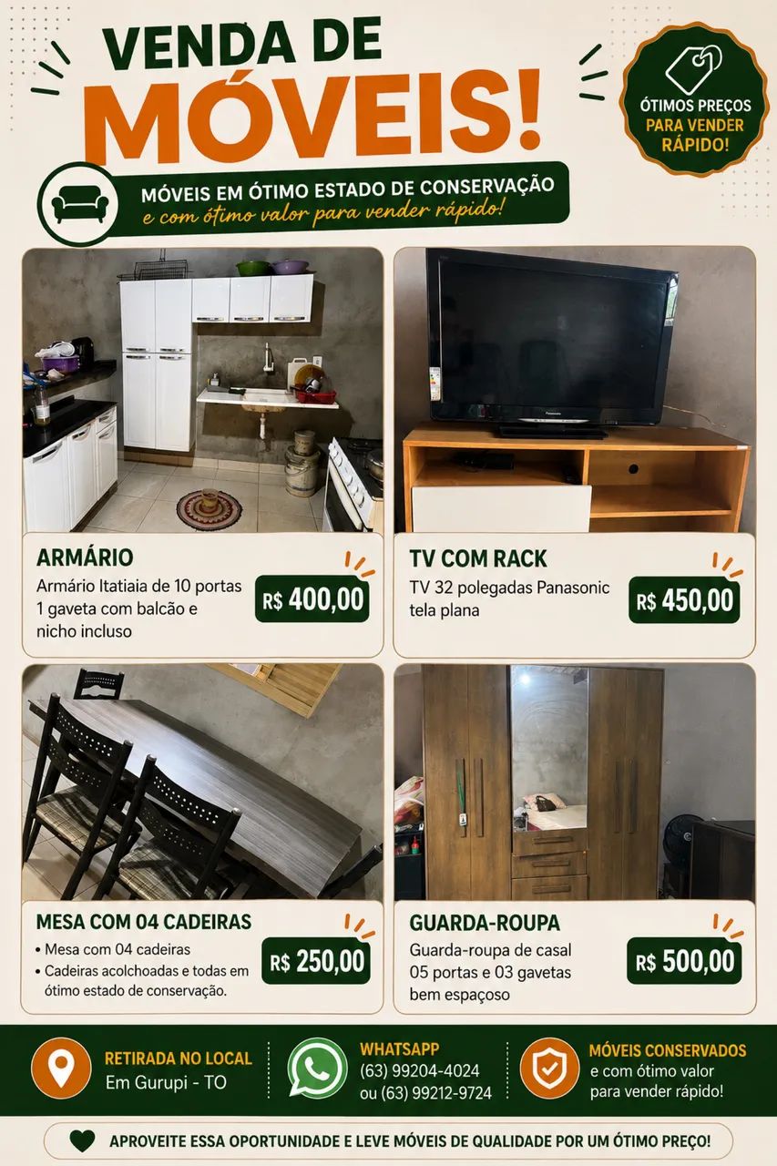 Móveis em ótimo estado