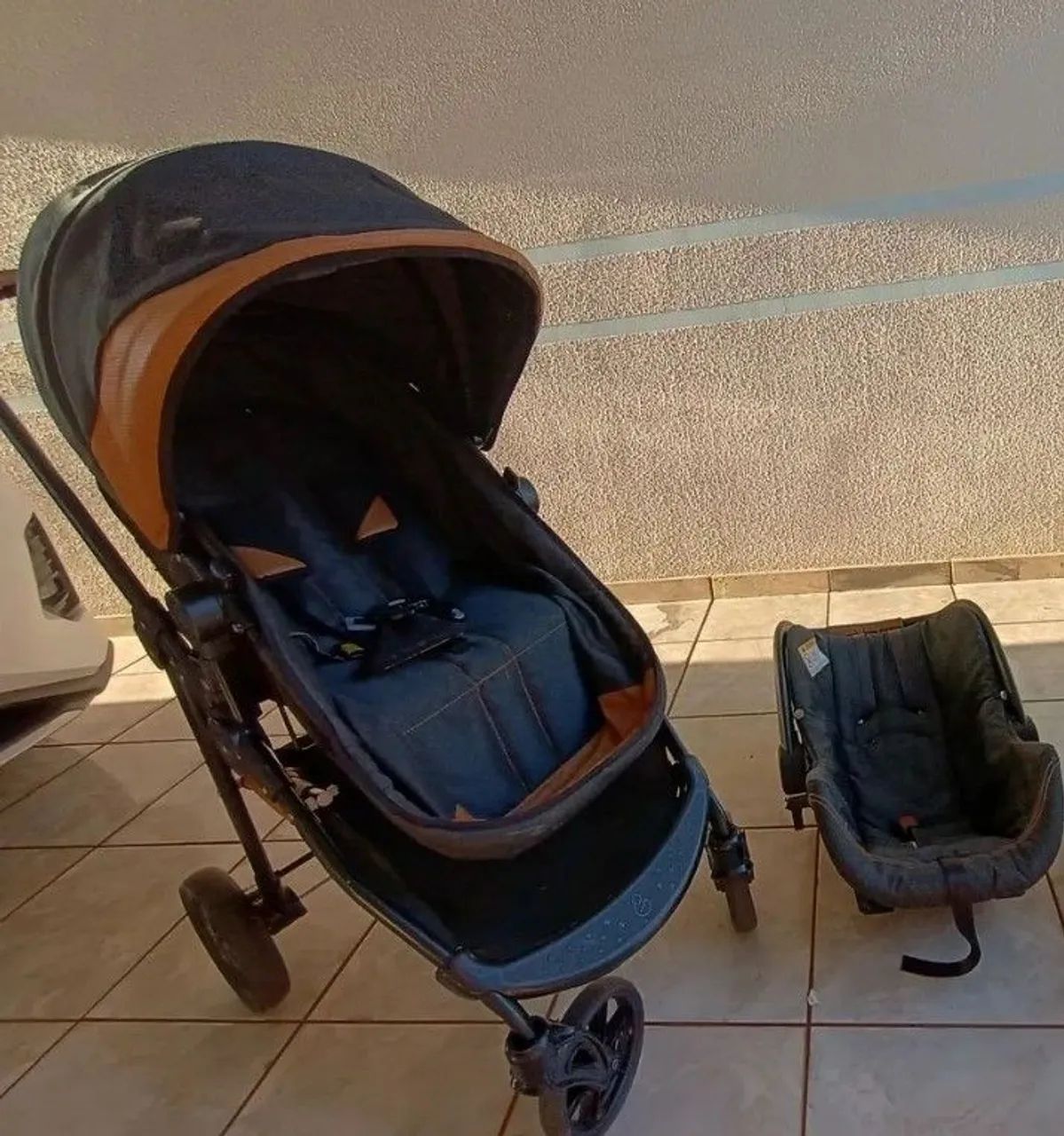 Conjunto de Carrinho e Bebê Conforto Galzerano - Foto 4