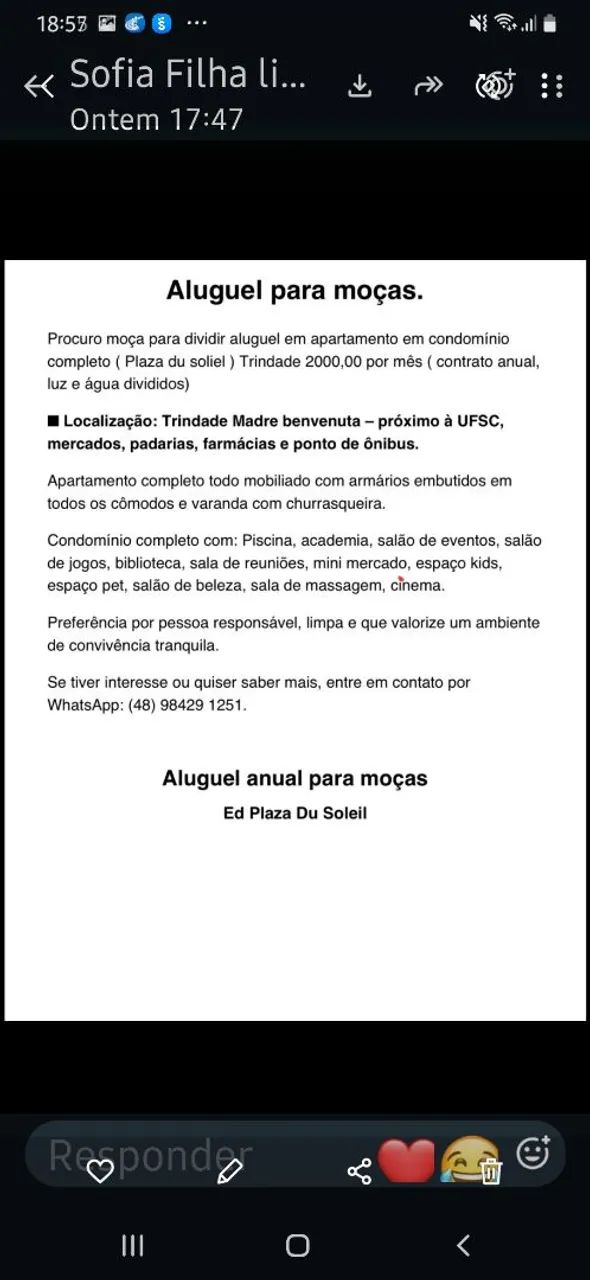 alugo quarto e banheiro individual p moça(anual) - Foto 2