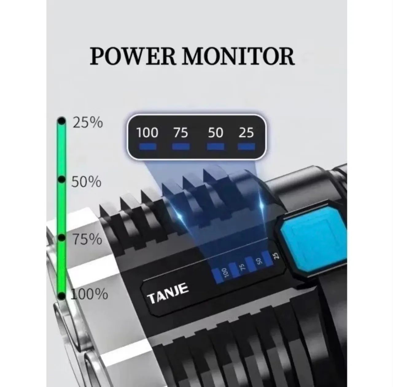Lanterna LED Forte Super Potente 4 Luminárias Recarregável USB Portátil Ultra Brilhante - Foto 5
