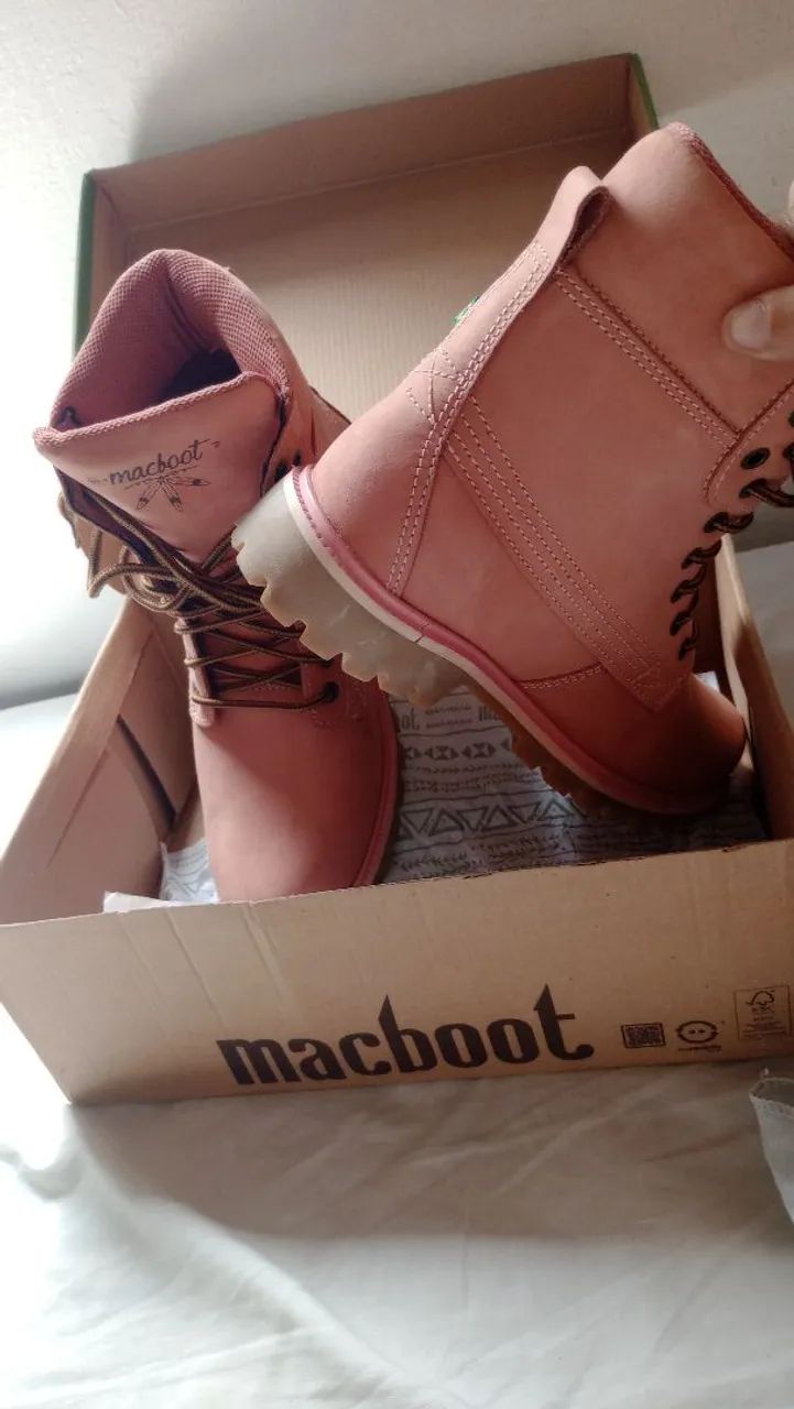 Bota Couro Macboot Papoula Rosa tam. 39 - Foto 2