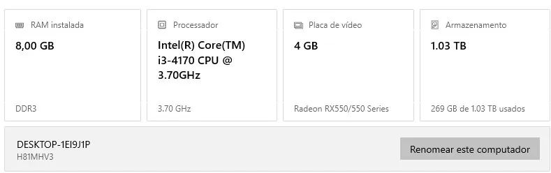 CPU Gamer i3 RX550