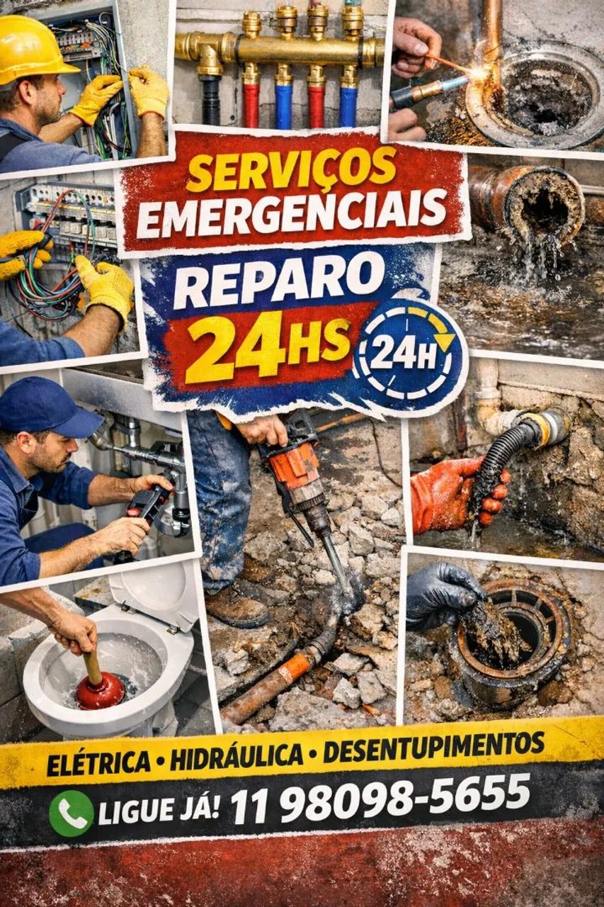 Eletricista encanador emergência 24hs