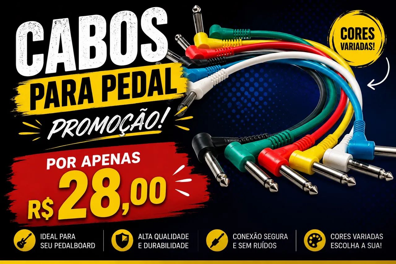 Cabos para pedal promoção cores variadas