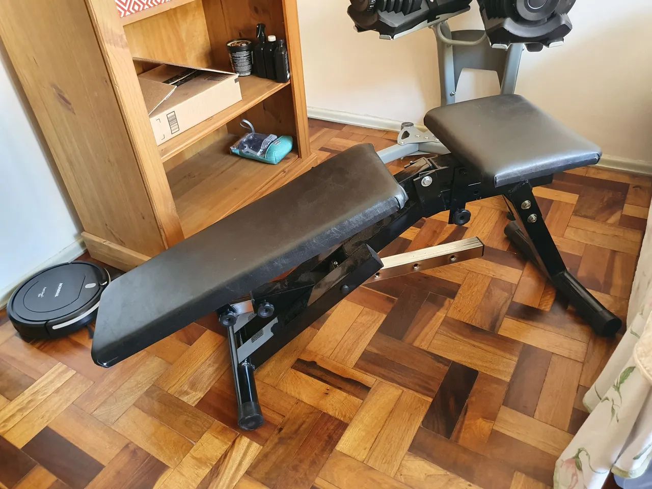 2x Dumbbell ajustável WTC FITNESS 40KG com base e banco - Foto 5