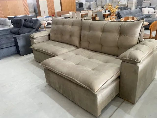 SOFA RETRATIL E RECLINAVEL 2,90 MOLAS ENSACADAS