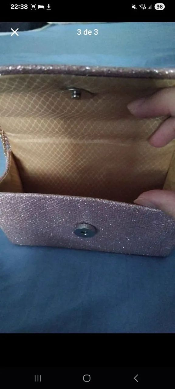 Bolsa Rosa brilhante para eventos - Foto 2