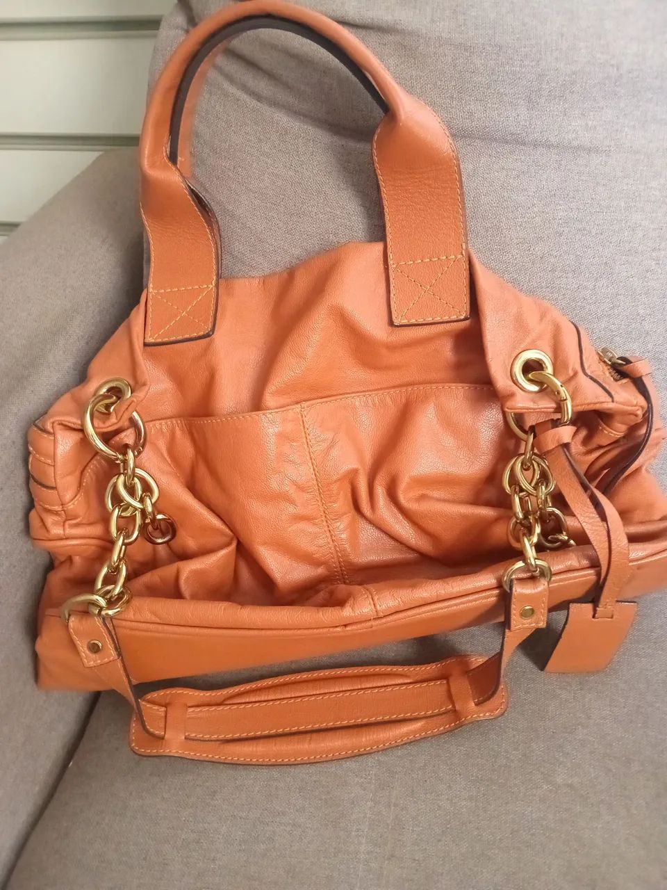 Bolsa de couro  legítimo  seminova  - Foto 2