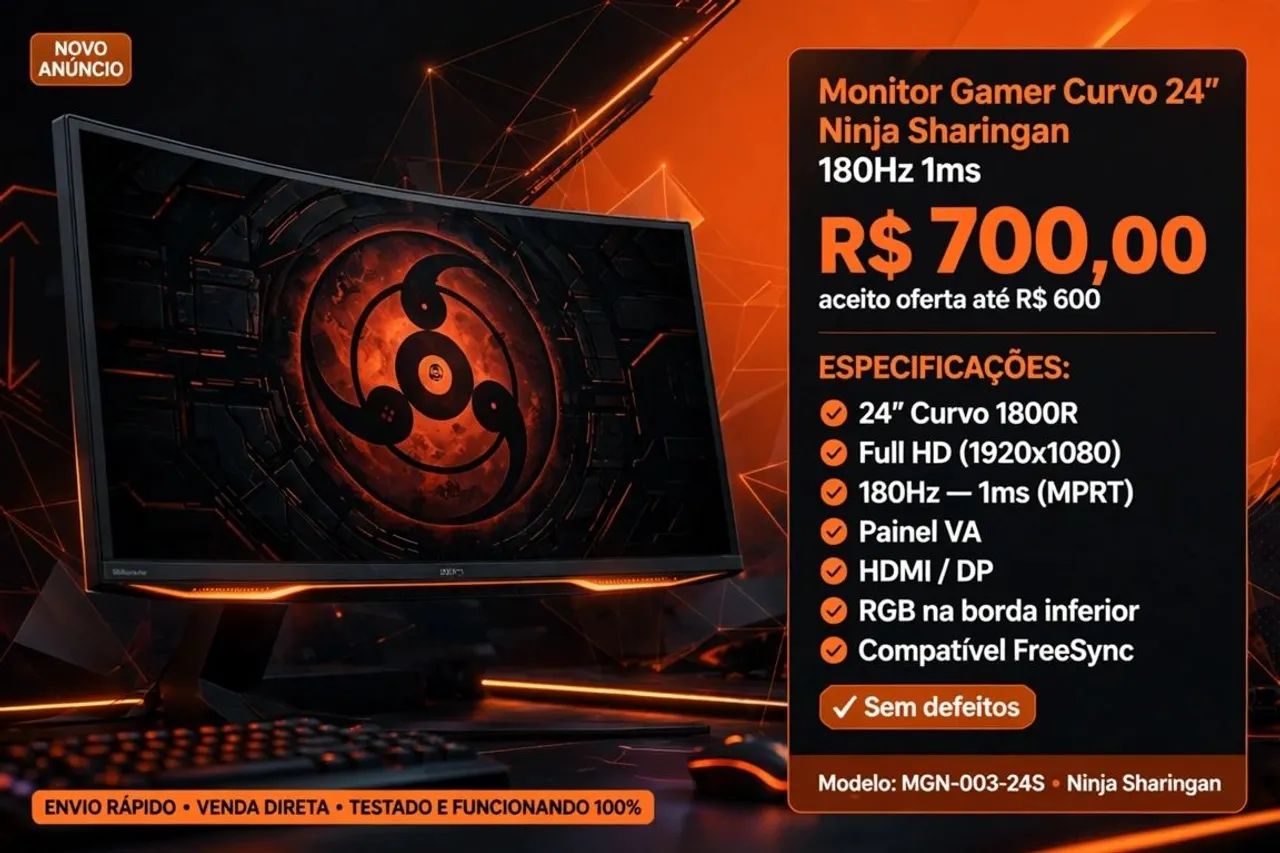 Monitor gamer Sharingan 