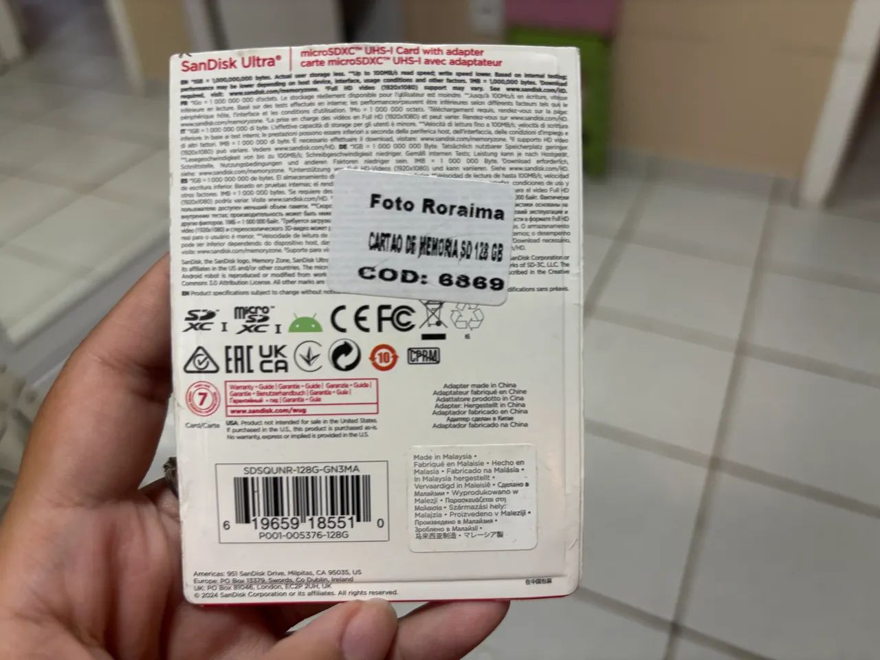 Cartão de memória MICRO SD