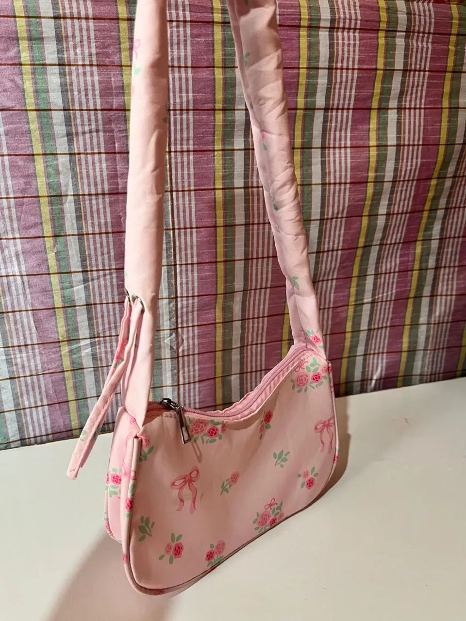 Bolsa de Ombro Rosa Floral - Foto 3