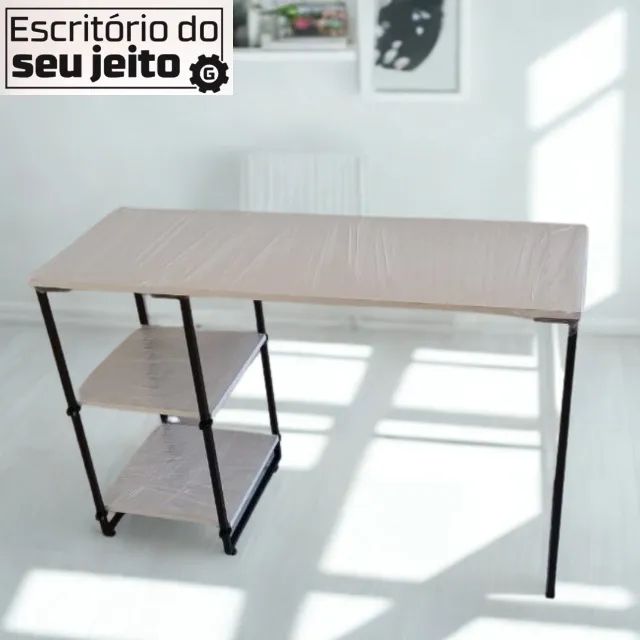 Mesa Industrial 1,1m NOVA Multiuso para Computador Notebook de Estudo Escritório Birô Game