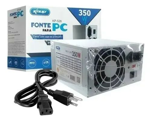 Fonte De Alimentação Para Pc 350w Atx 12v Com Cabo De Força