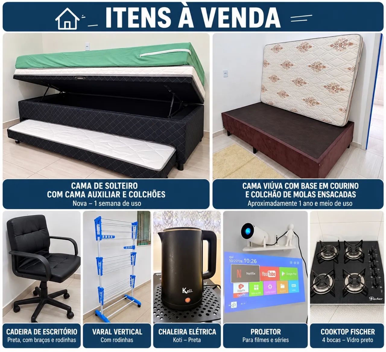 VENDA DE MÓVEIS E UTENSÍLIOS PARA CASA