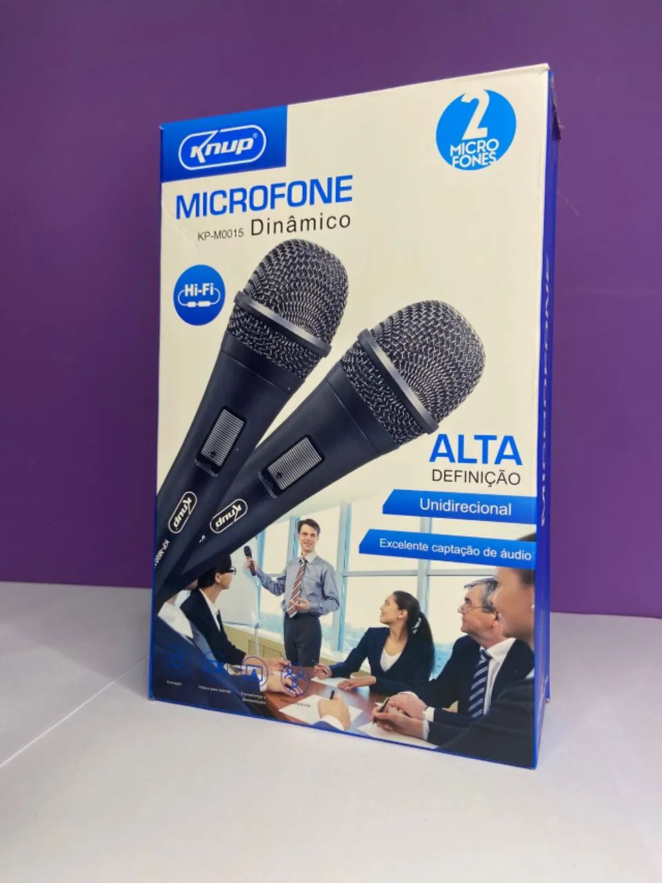 Microfone Com Fio Duplo Profissional Kp-m0015 Knup an3