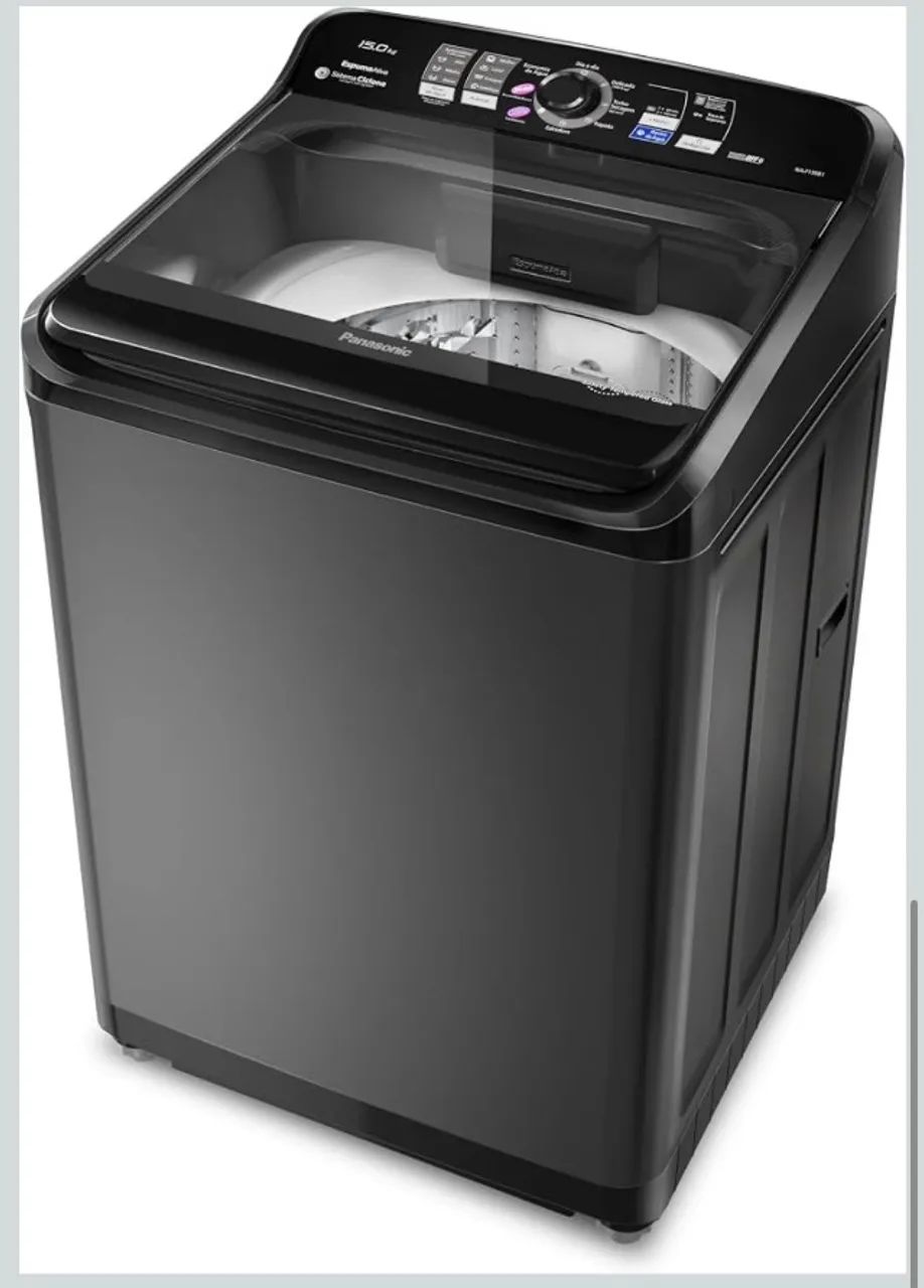 Máquina de Lavar Panasonic 15kg Titânio 127V - Modelo NA-F150B1T