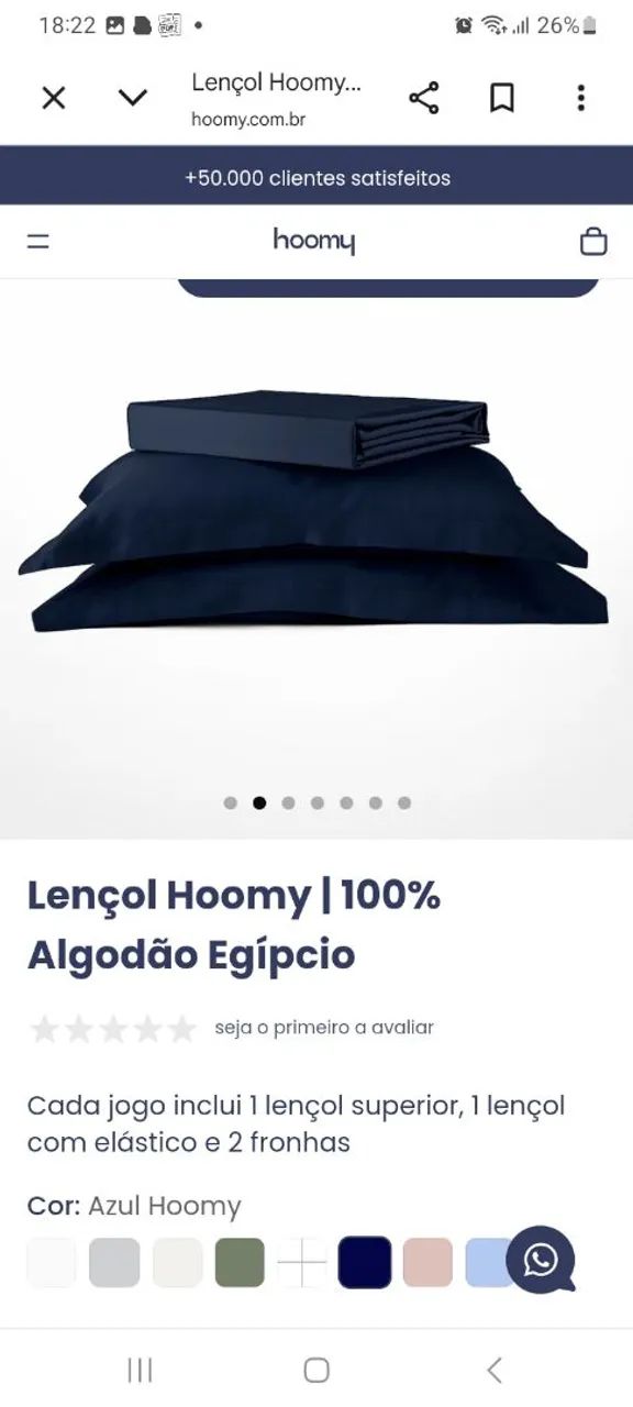 LENÇOL HOOMY 100% ALGODÃO EGÍPCIO  - Foto 5