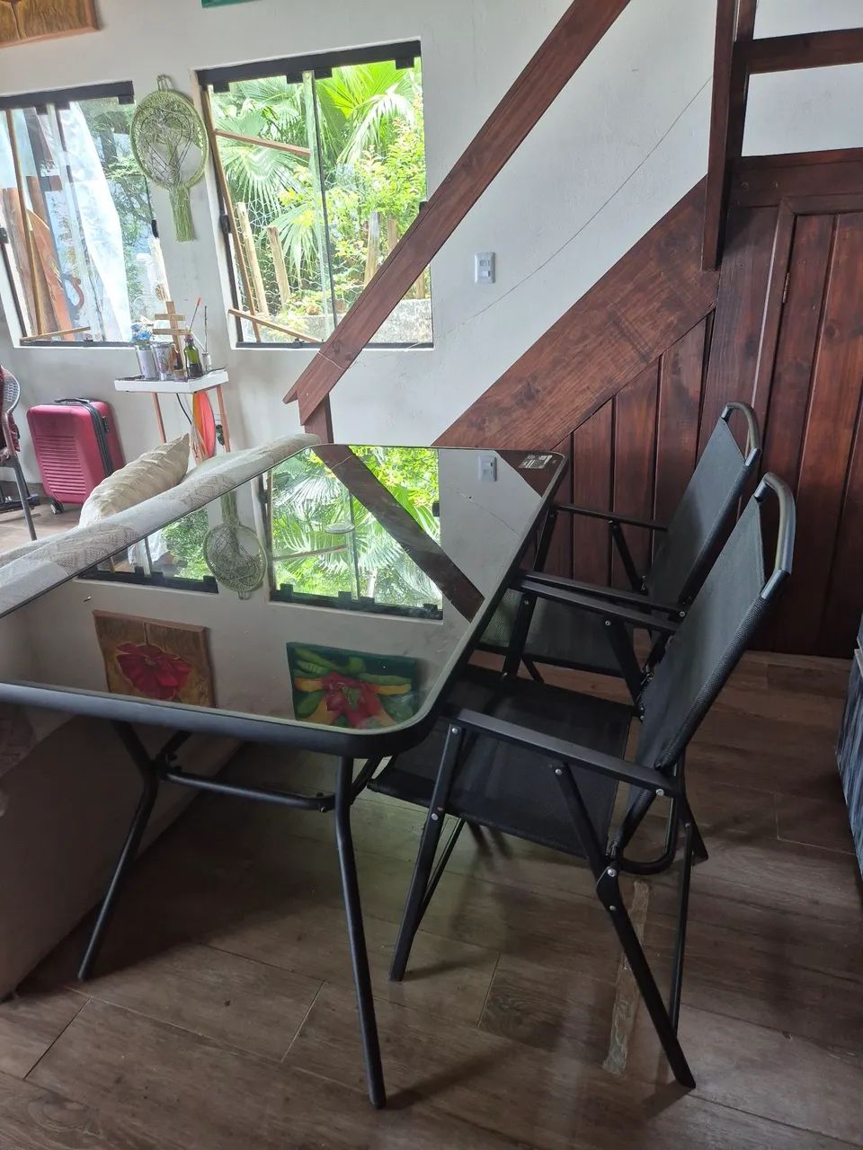 Mesa de varanda com 6 cadeiras e ombrelone - Foto 2