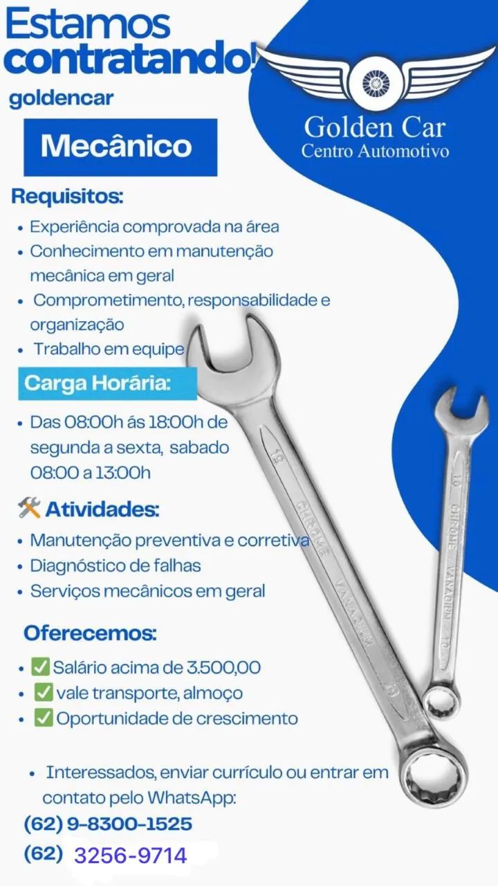 Vaga para Mecânico Automotivo