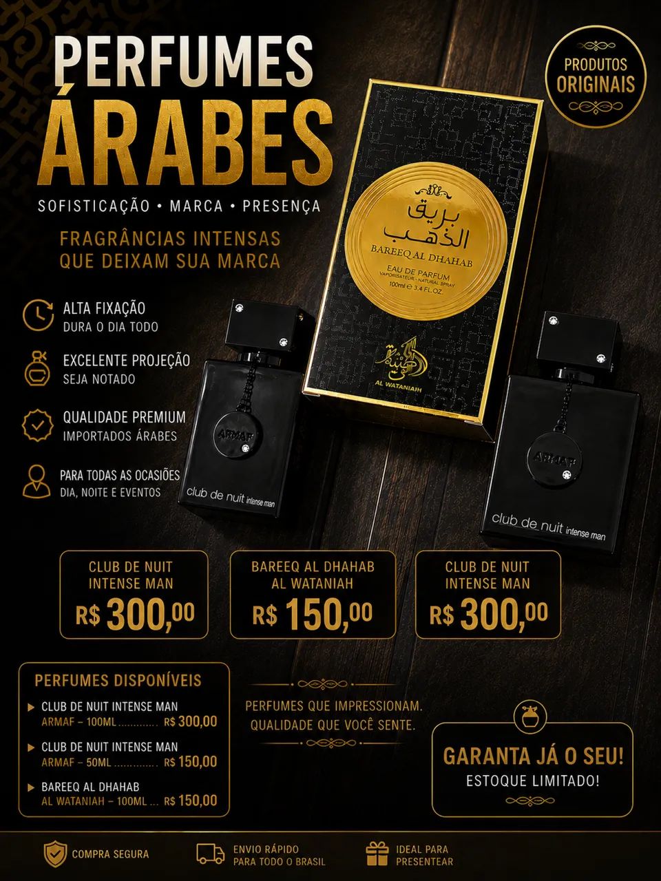 Perfume árabe masculino 