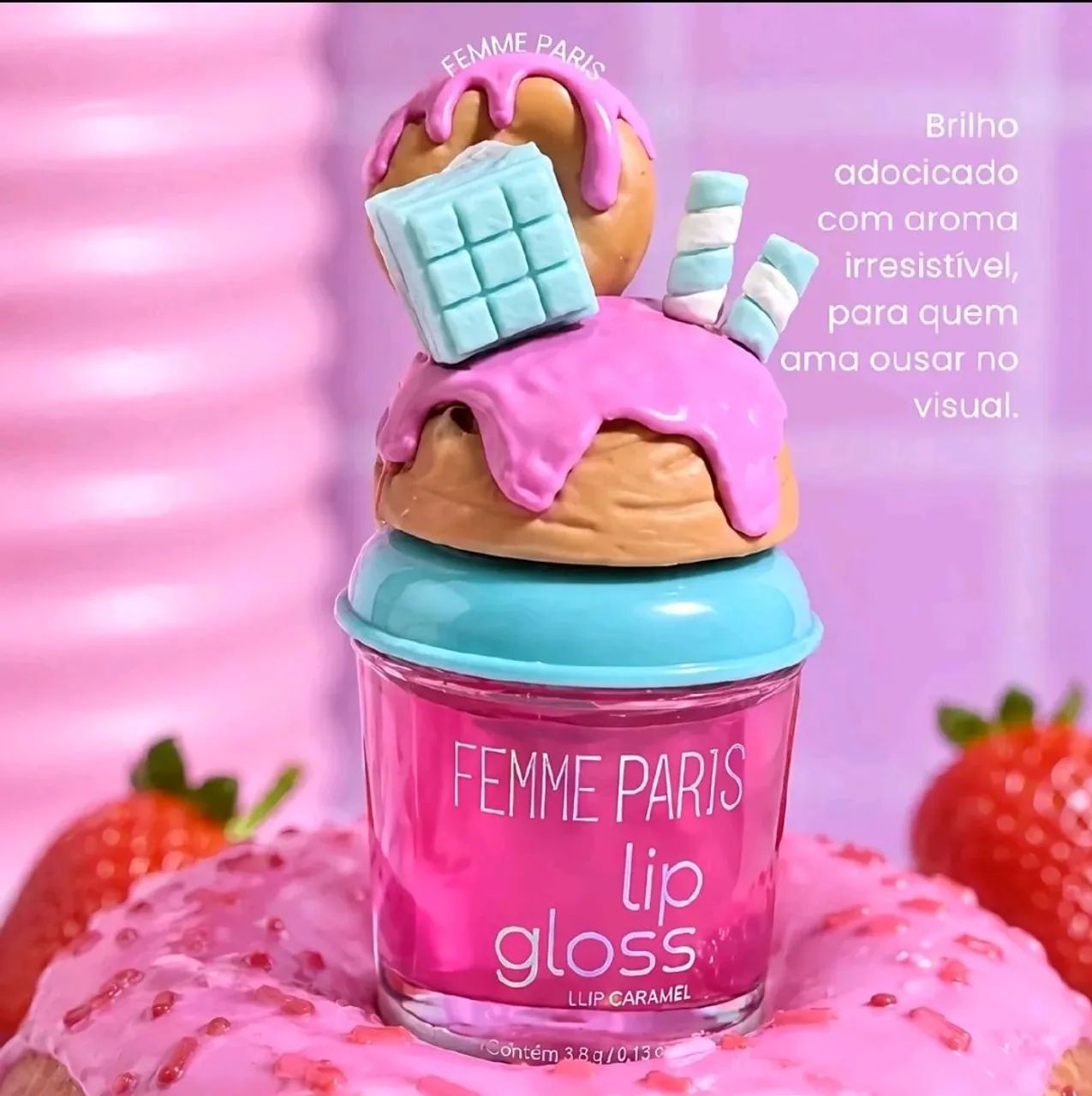 Kit 6 Lip Gloss Sobremesa Femme Paris, Docinhos Colecionáveis