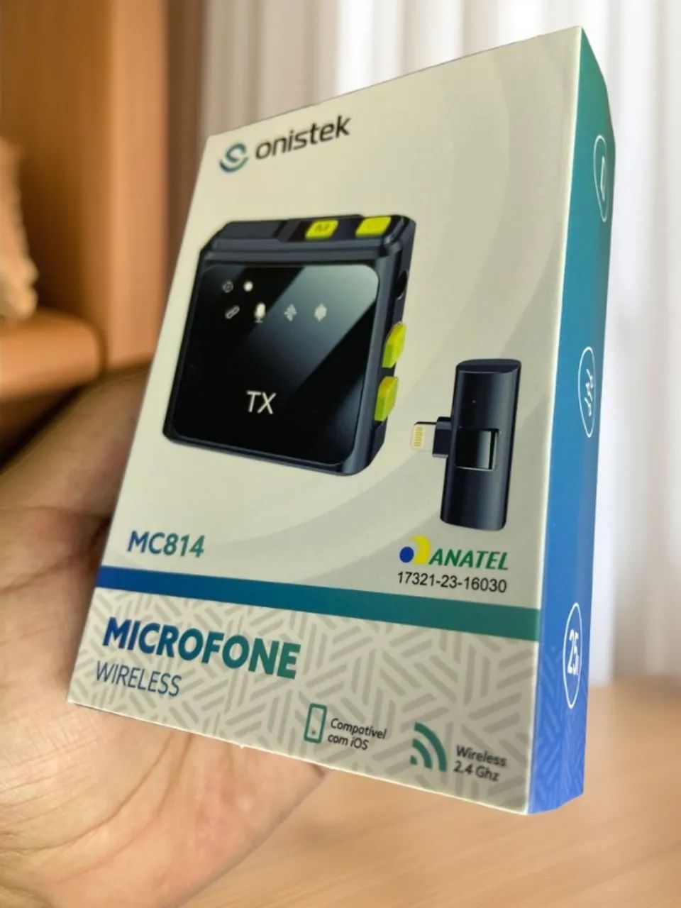 Microfone Lapela Wireless sem Fio Anatel - MC814 Onistek para iphone an9
