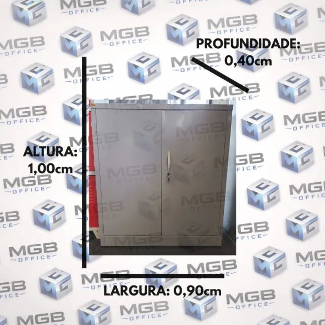 Armário Baixo de Aço com 2 Portas e 2 Prateleiras - 1,00x0,90x0,40cm - ENTREGAS EM ATÉ 24h - Foto 5