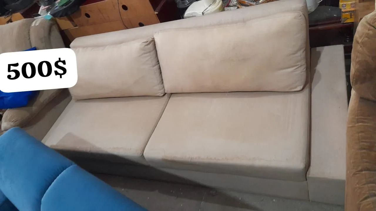 Sofá 3 lugares bege